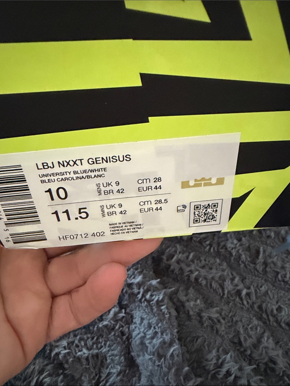 Nike LBJ NXXT GENIUS University Blue/White Men’s Shoe Box